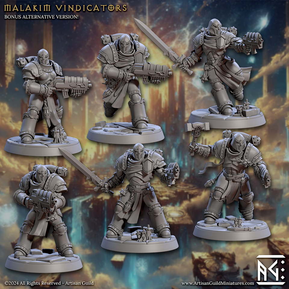 3D Printed Artisan Guild Malakim Vindicators Wrath of the Malakim Set 28mm 32mm