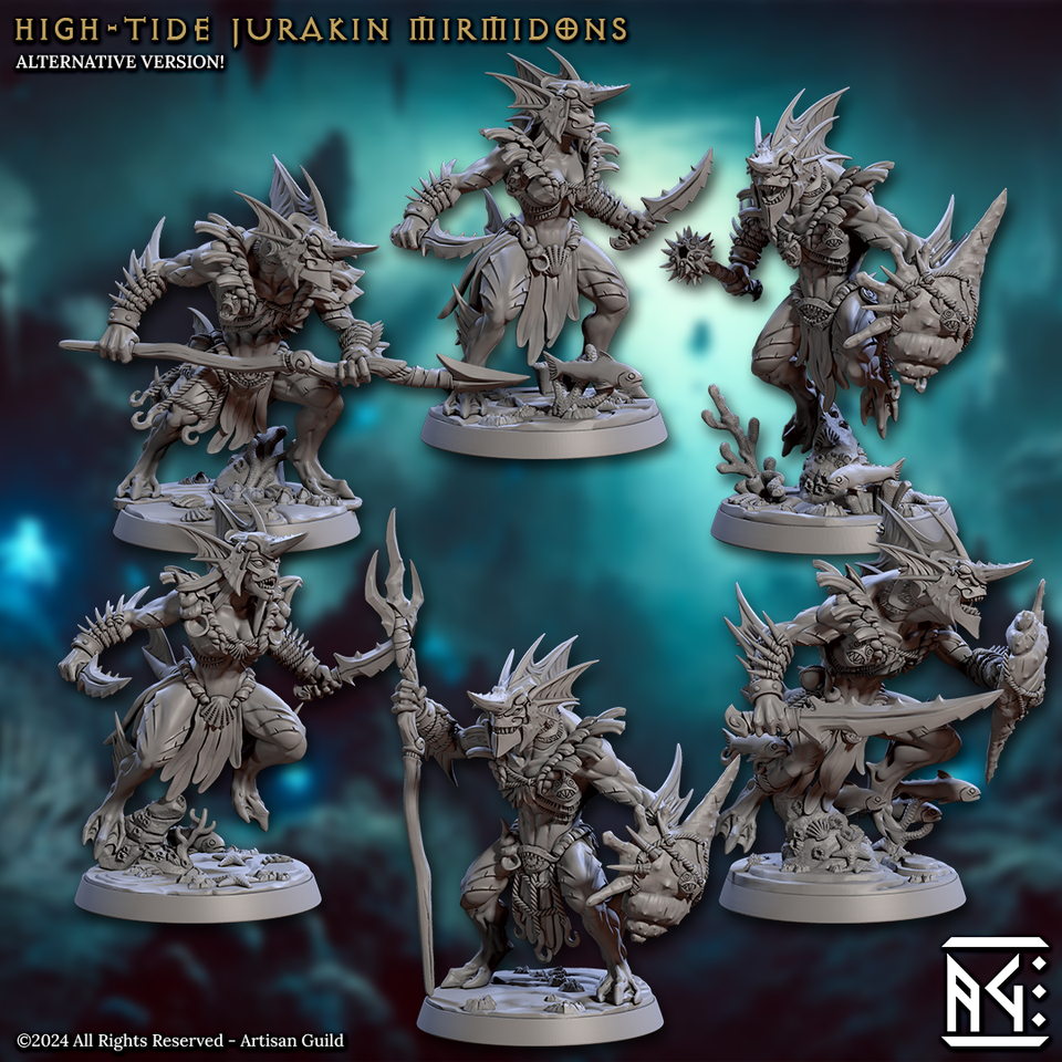 3D Printed Artisan Guild High Tide Jurakin Mirmidons Mirmidons of the Death Tide 28mm 32mm