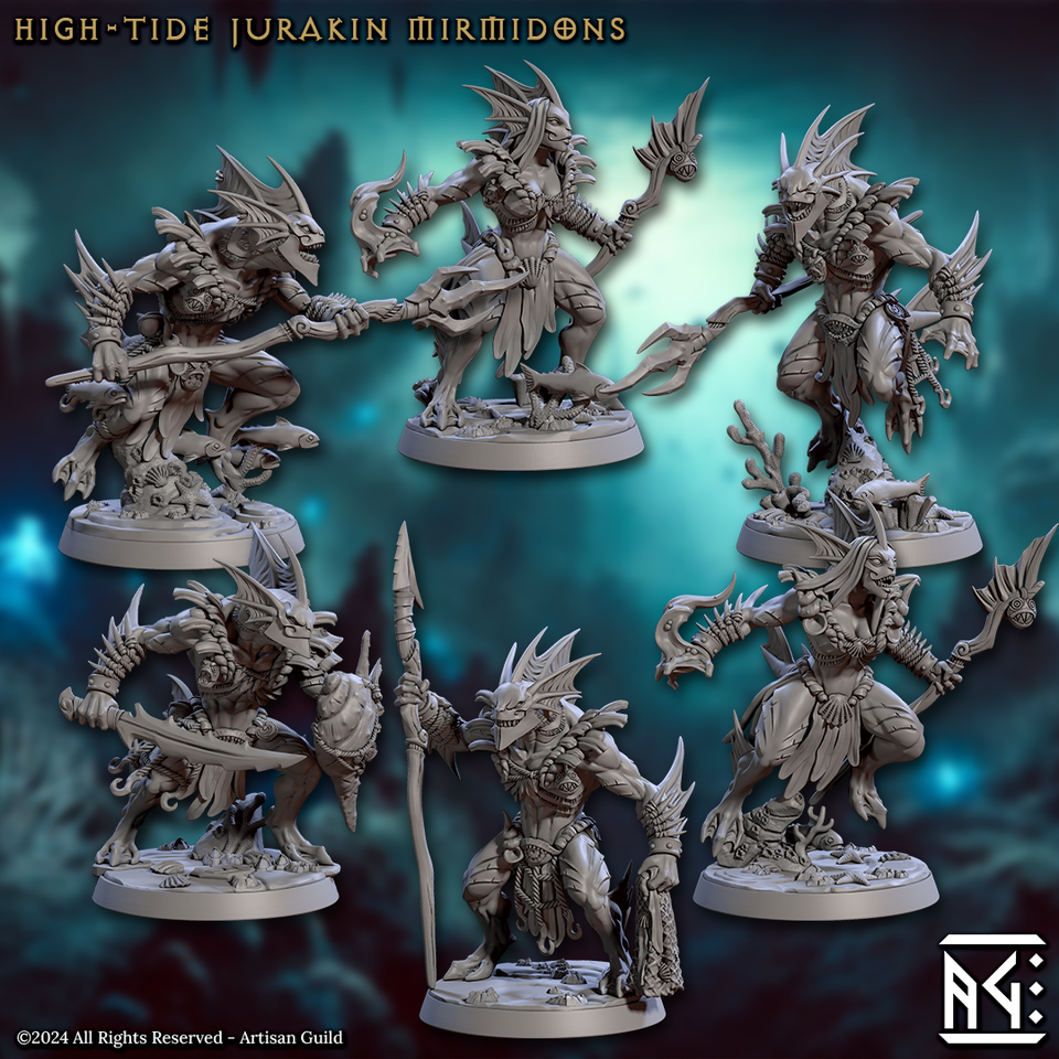 3D Printed Artisan Guild High Tide Jurakin Mirmidons Mirmidons of the Death Tide 28mm 32mm