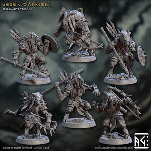 3D Printed Artisan Guild Gobor Warriors Set Rise of the Beastmen Set 28mm 32mm