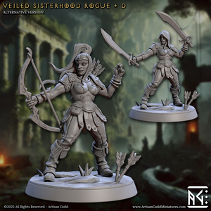 3D Printed Artisan Guild Veiled Sisterhood Rogues Veiled Sisterhood Set 28mm 32mm