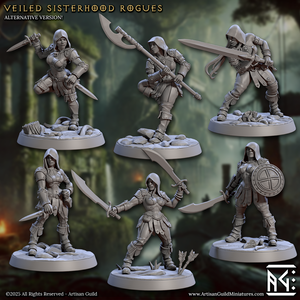 3D Printed Artisan Guild Veiled Sisterhood Rogues Veiled Sisterhood Set 28mm 32mm