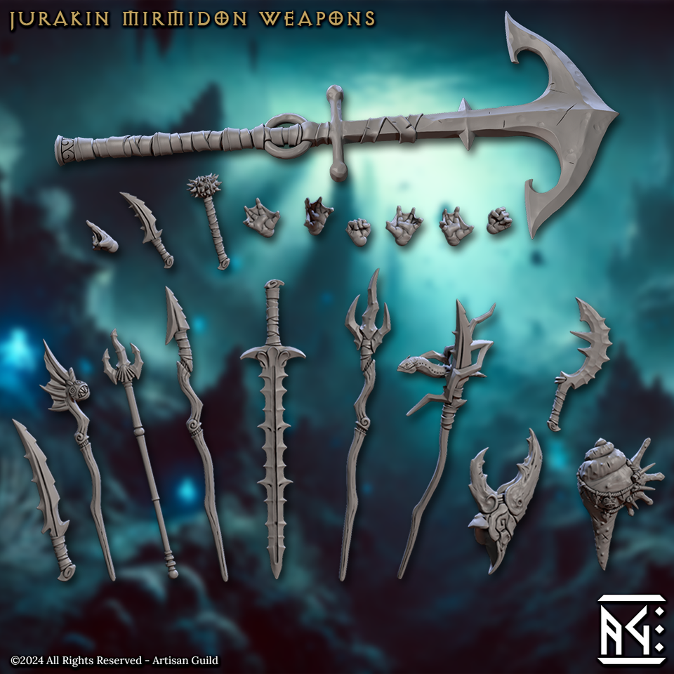3D Printed Artisan Guild Mirmidons of the Death Tide Weapons Mirmidons of the Death Tide 28mm 32mm