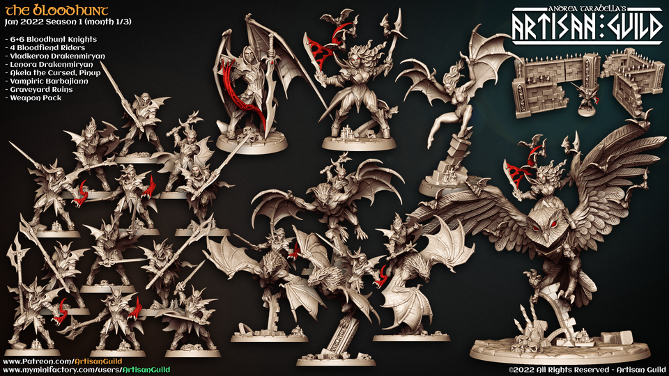 3D Printed Artisan Guild Akela the Cursed The Bloodhunt 28mm 32mm