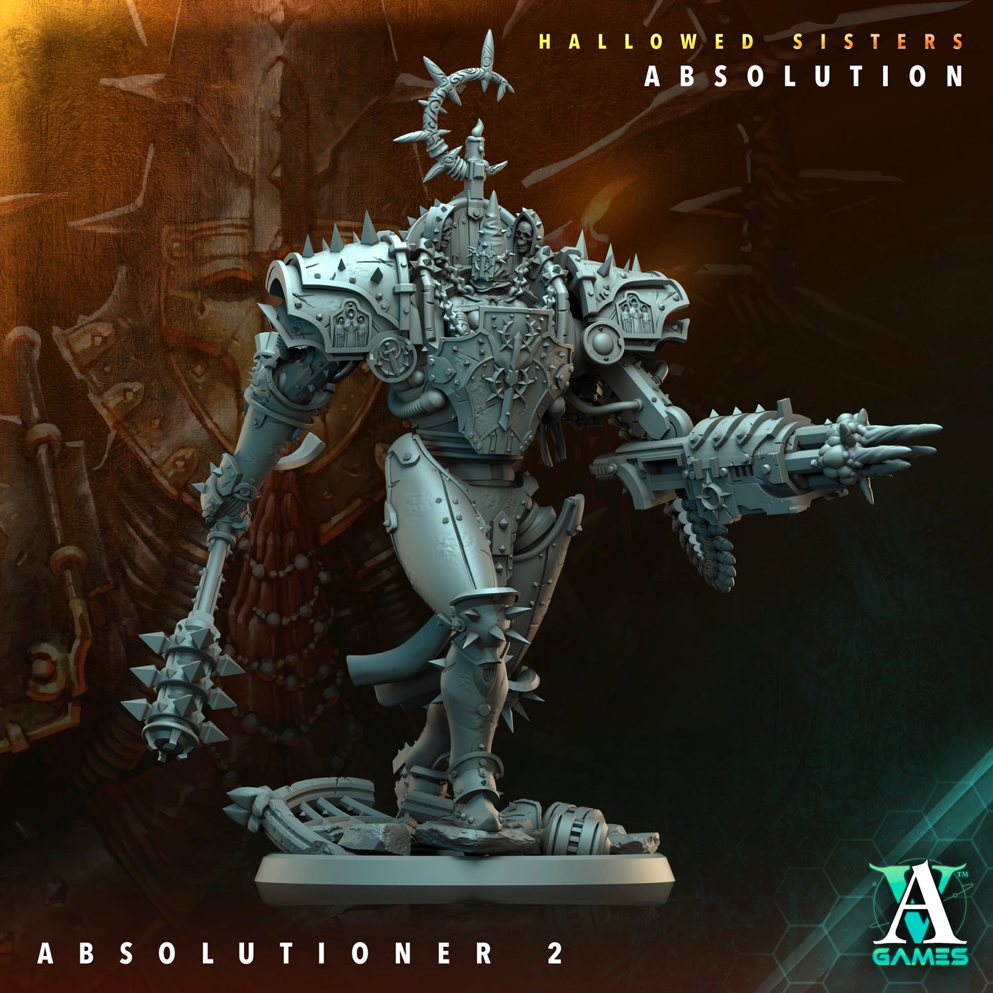 3D Printed Archvillain Games Absolutioner Hallowed Sisters Absolution 28 32mm D&D - 3D Printing Boss 