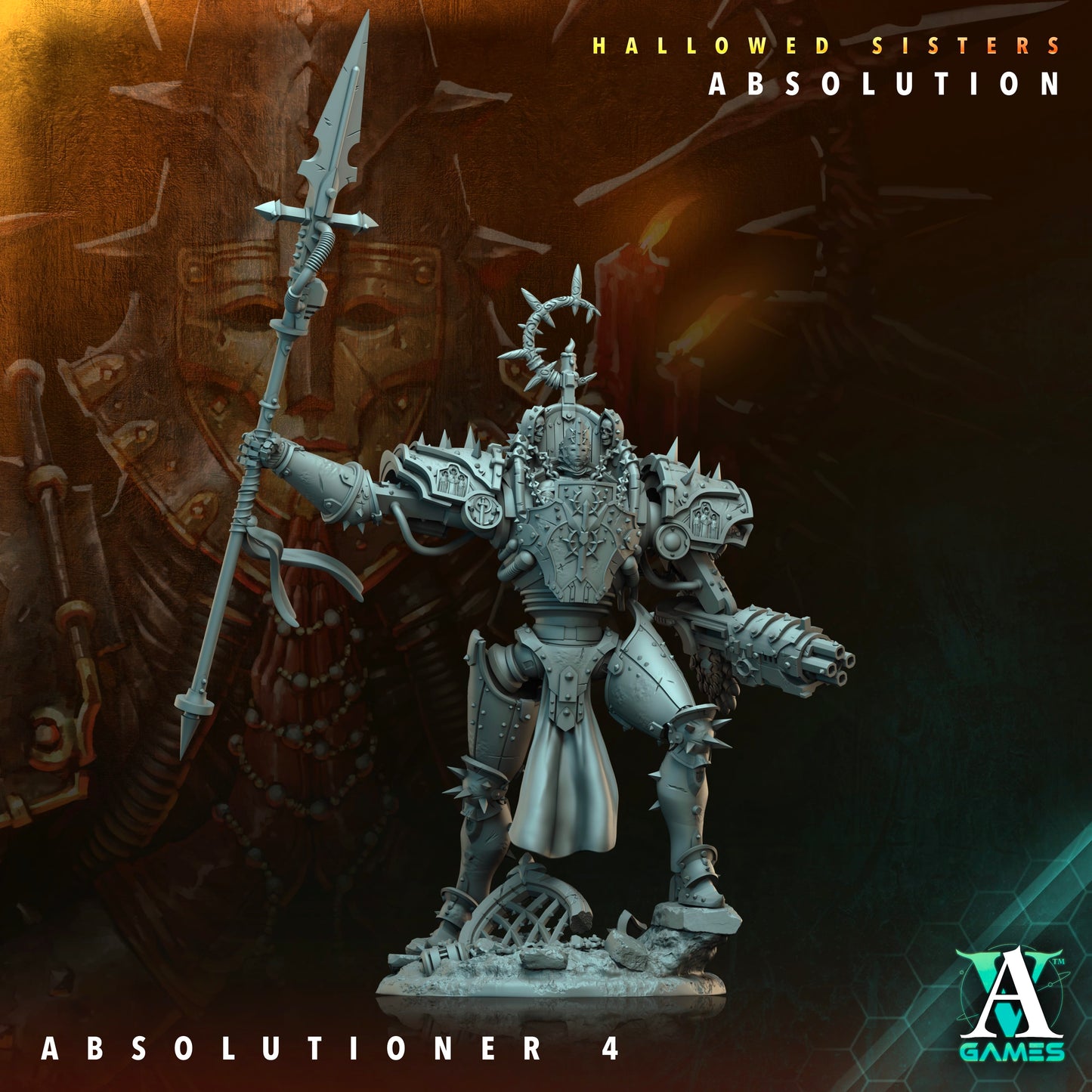 3D Printed Archvillain Games Absolutioner Hallowed Sisters Absolution 28 32mm D&D - 3D Printing Boss 