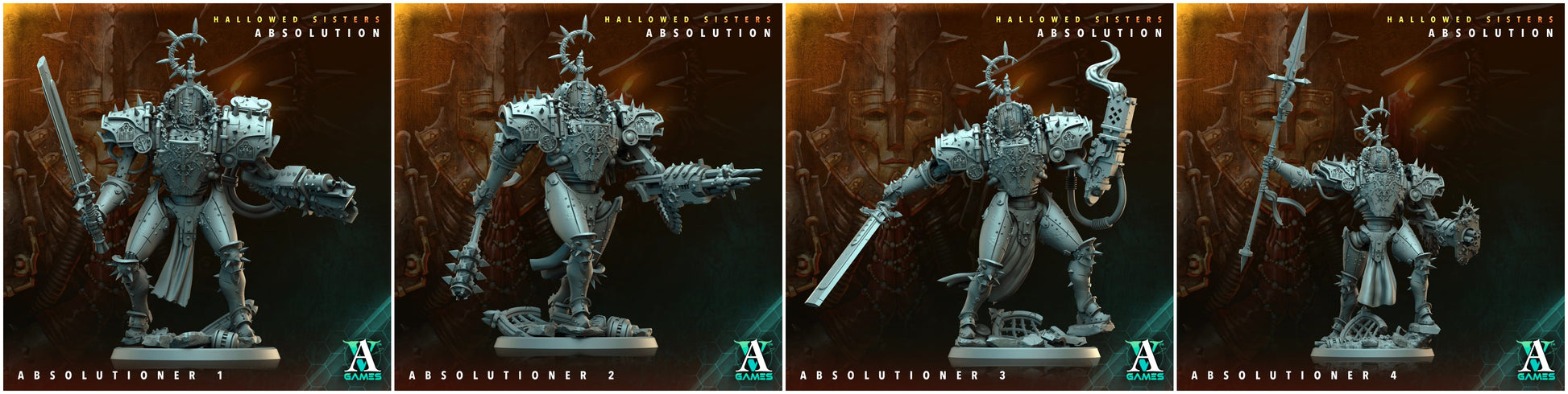 3D Printed Archvillain Games Absolutioner Hallowed Sisters Absolution 28 32mm D&D - 3D Printing Boss 