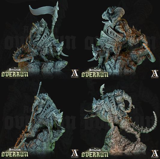 3D Printed Archvillain Games Affliction Overrun - Dire Rat Riders 28mm 32mm D&D - 3D Printing Boss 