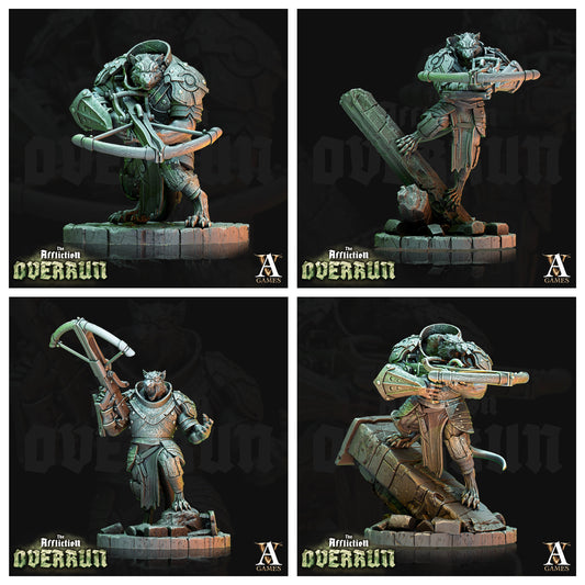 3D Printed Archvillain Games Affliction Overrun - Rat Arbalesters 28mm 32mm D&D - 3D Printing Boss 