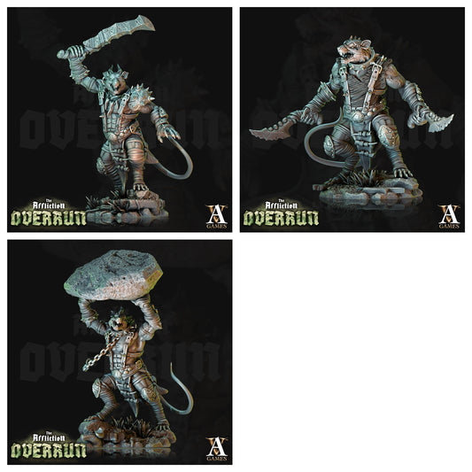 3D Printed Archvillain Games Affliction Overrun - Rat Reavers 28mm 32mm D&D - 3D Printing Boss 