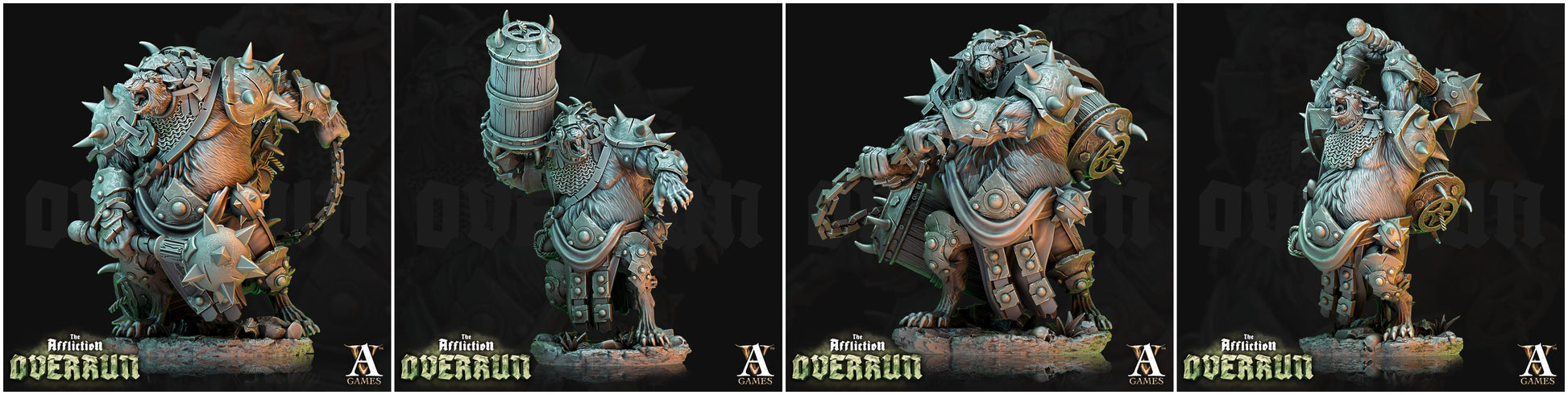 3D Printed Archvillain Games Affliction Overrun - Rat Saboteurs 28mm 32mm D&D - 3D Printing Boss 