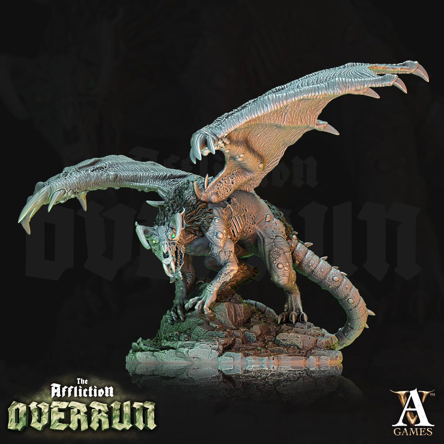 3D Printed Archvillain Games Affliction Overrun - Srelk Rat Dragon 28mm 32mm D&D - 3D Printing Boss 