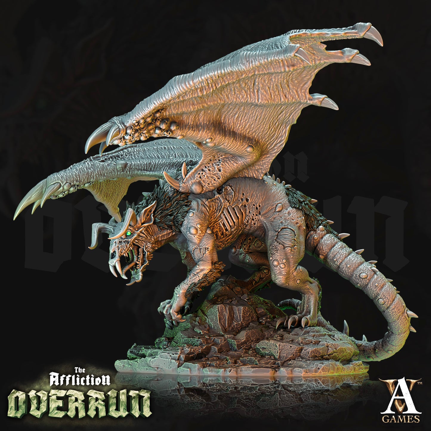 3D Printed Archvillain Games Affliction Overrun - Srelk Rat Dragon 28mm 32mm D&D - 3D Printing Boss 