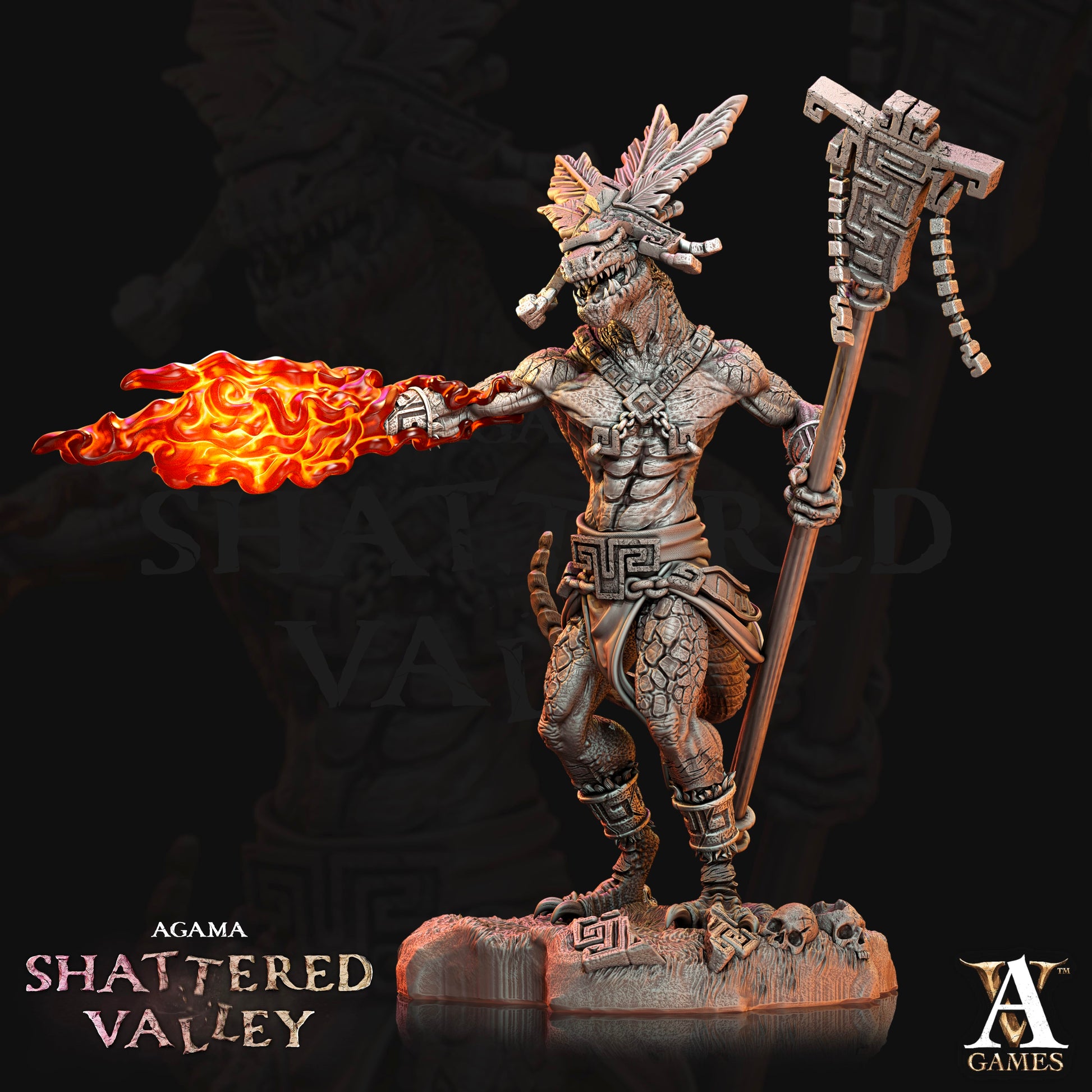 3D Printed Archvillain Games Agama Ajkin Agama Shattered Valley 28 32mm D&D - 3D Printing Boss 