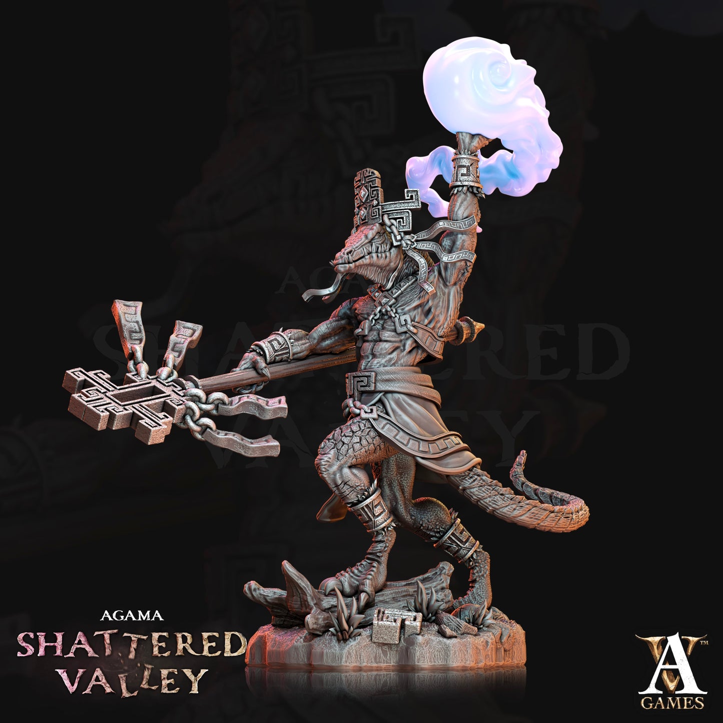 3D Printed Archvillain Games Agama Ajkin Agama Shattered Valley 28 32mm D&D - 3D Printing Boss 