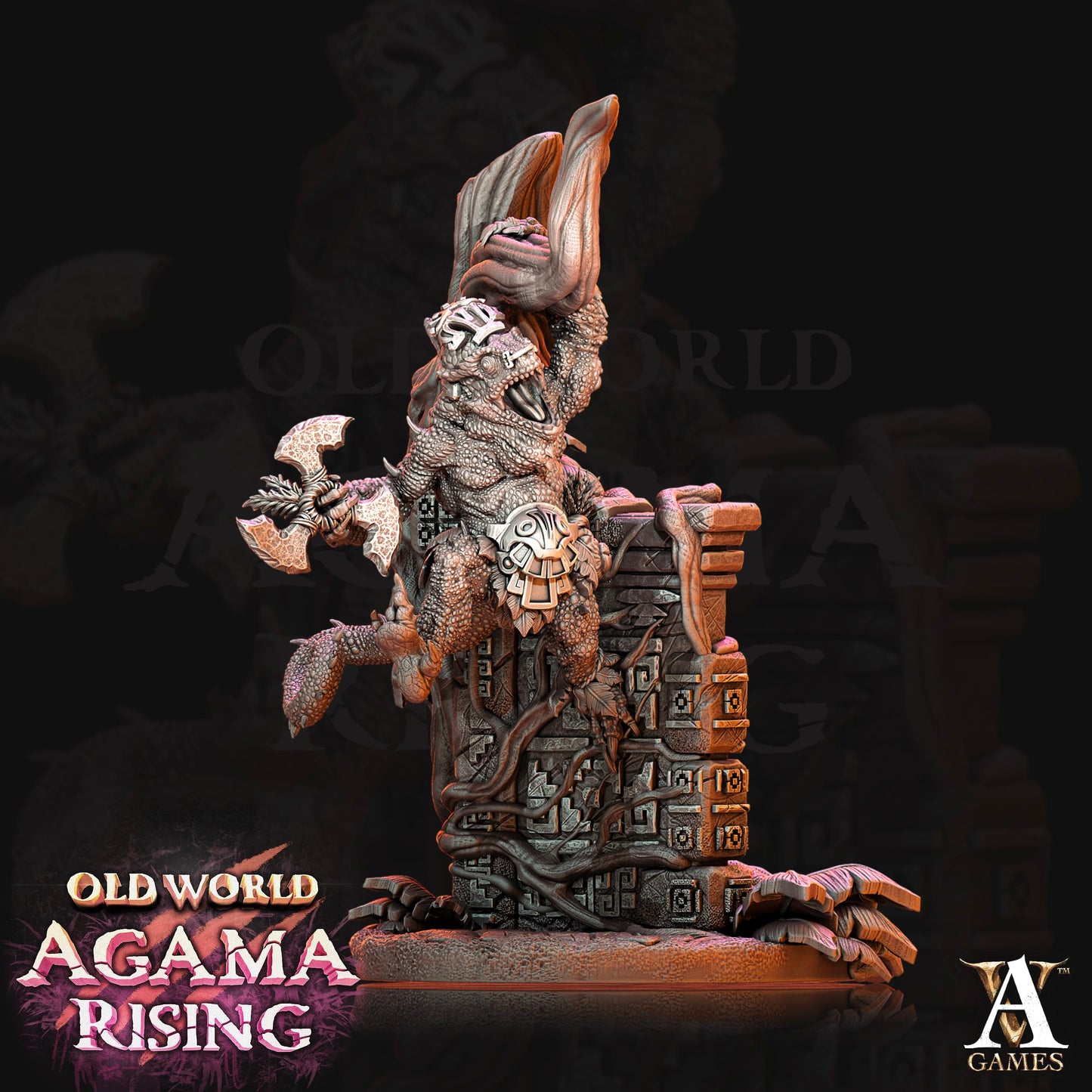 3D Printed Archvillain Games Agama Chameleons Old World Agama Rising 28 32mm D&D - 3D Printing Boss 