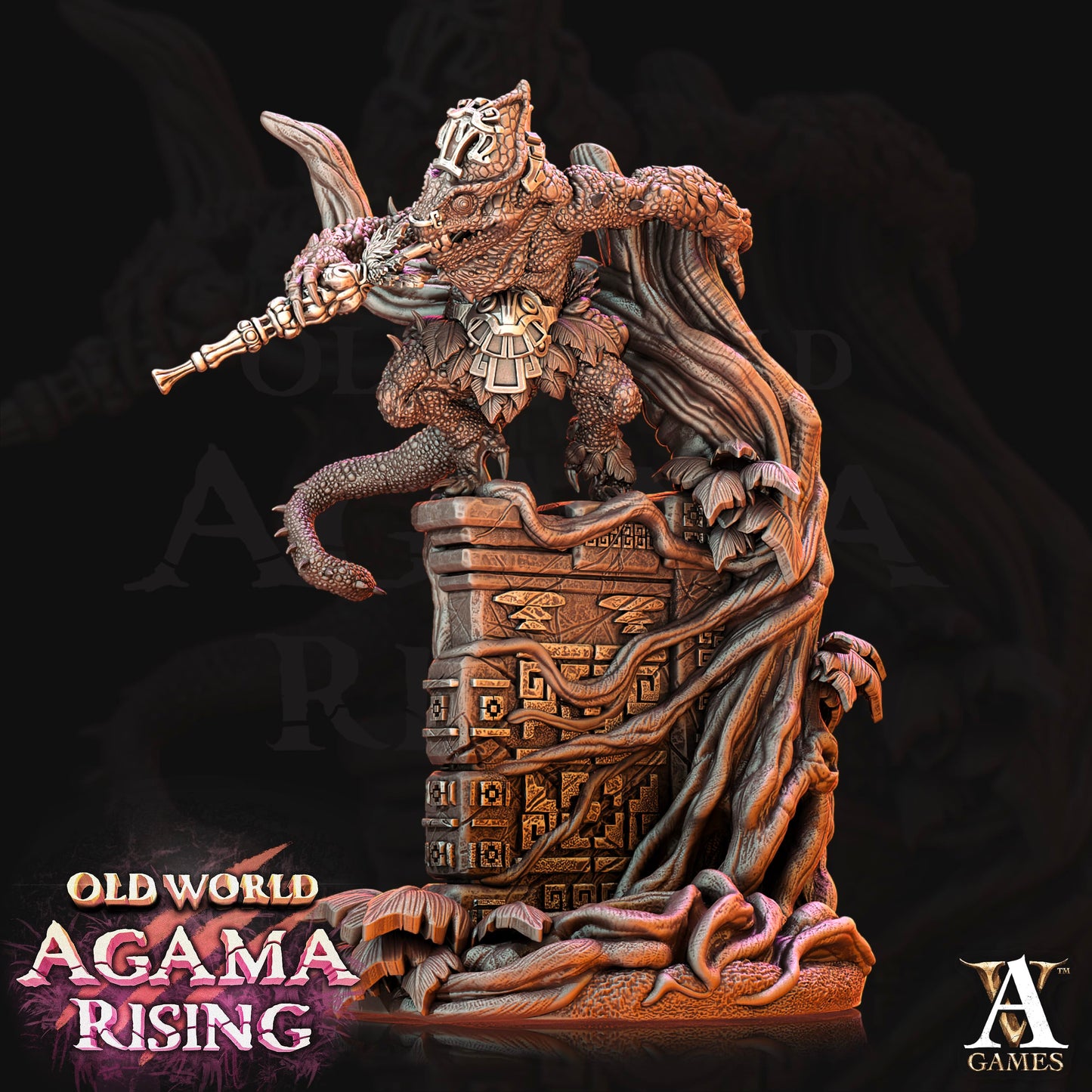 3D Printed Archvillain Games Agama Chameleons Old World Agama Rising 28 32mm D&D - 3D Printing Boss 