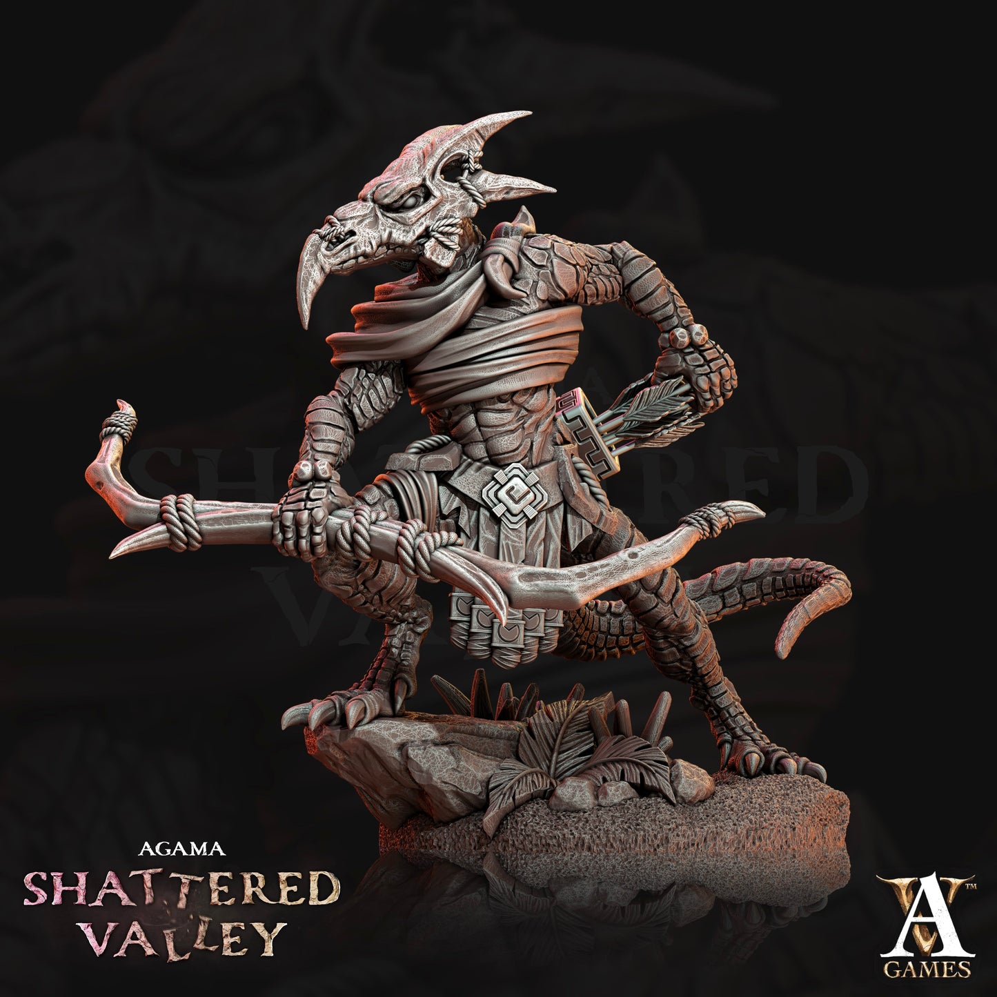 3D Printed Archvillain Games Agama Shattered Valley - Agama Jungle Scouts 28mm 32mm D&D - 3D Printing Boss 