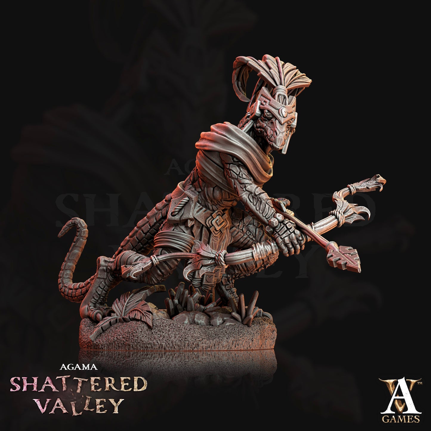 3D Printed Archvillain Games Agama Shattered Valley - Agama Jungle Scouts 28mm 32mm D&D - 3D Printing Boss 