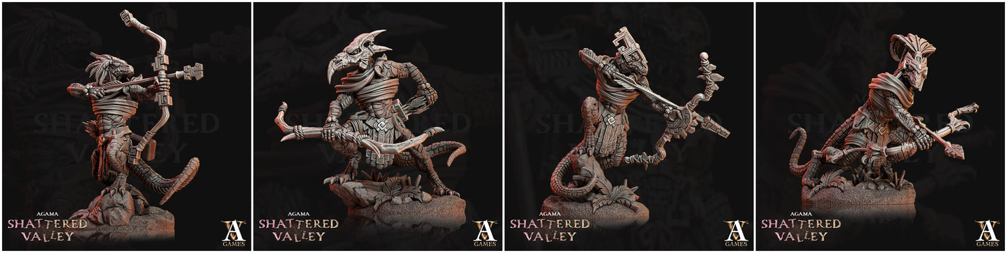 3D Printed Archvillain Games Agama Shattered Valley - Agama Jungle Scouts 28mm 32mm D&D - 3D Printing Boss 