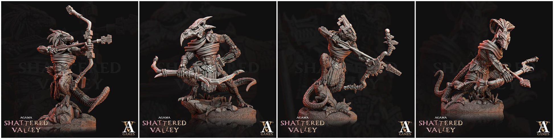3D Printed Archvillain Games Agama Shattered Valley - Agama Jungle Scouts 28mm 32mm D&D - 3D Printing Boss 