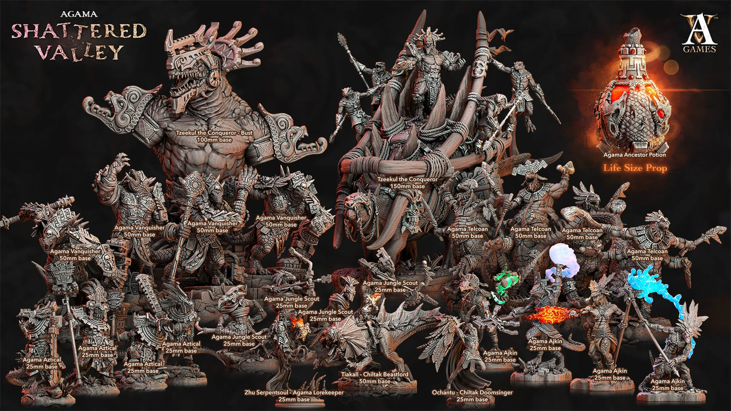 3D Printed Archvillain Games Agama Shattered Valley - Agama Jungle Scouts 28mm 32mm D&D - 3D Printing Boss 