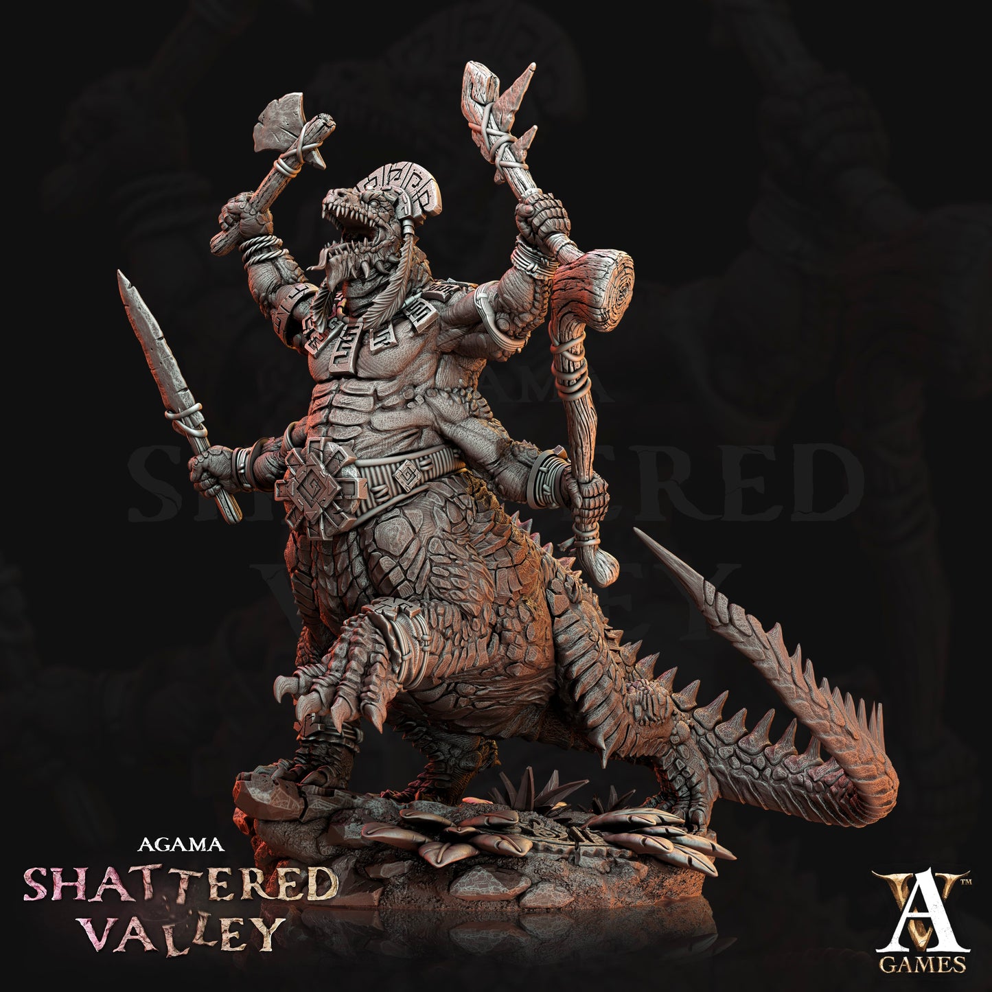 3D Printed Archvillain Games Agama Shattered Valley - Agama Telcoans 28mm 32mm D&D - 3D Printing Boss 