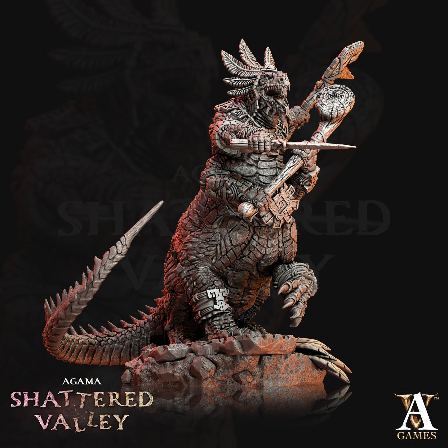 3D Printed Archvillain Games Agama Shattered Valley - Agama Telcoans 28mm 32mm D&D - 3D Printing Boss 