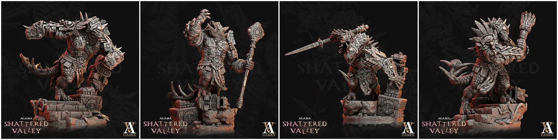 3D Printed Archvillain Games Agama Shattered Valley - Agama Vanquishers 28mm 32mm D&D - 3D Printing Boss 