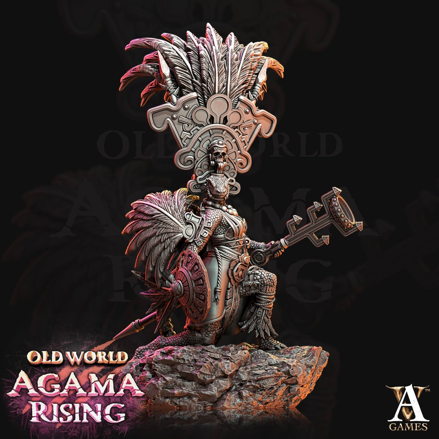 3D Printed Archvillain Games Agama Sundancers Old World Agama Rising 28 32mm D&D - 3D Printing Boss 