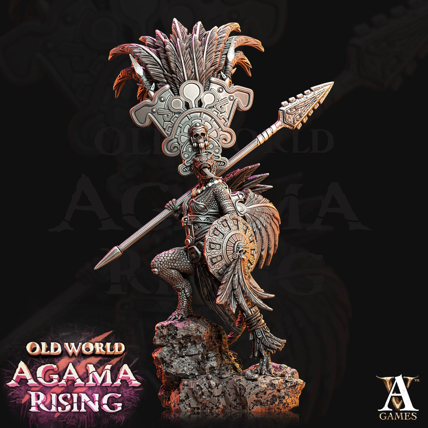 3D Printed Archvillain Games Agama Sundancers Old World Agama Rising 28 32mm D&D - 3D Printing Boss 