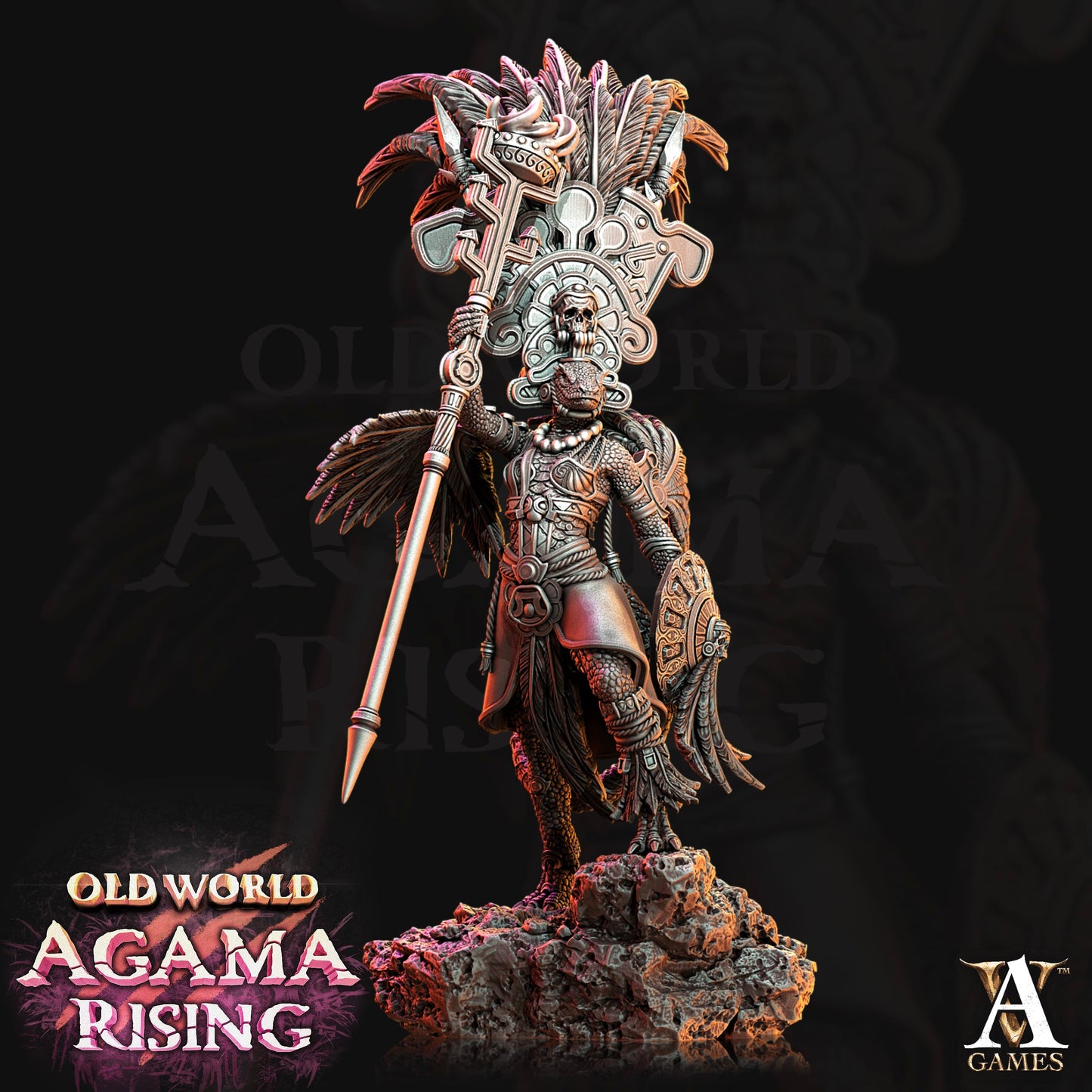 3D Printed Archvillain Games Agama Sundancers Old World Agama Rising 28 32mm D&D - 3D Printing Boss 