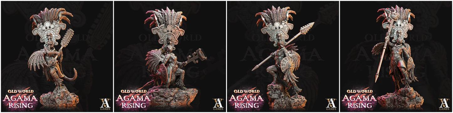 3D Printed Archvillain Games Agama Sundancers Old World Agama Rising 28 32mm D&D - 3D Printing Boss 
