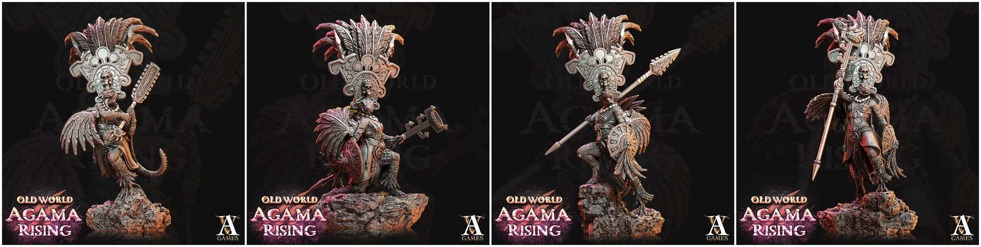 3D Printed Archvillain Games Agama Sundancers Old World Agama Rising 28 32mm D&D - 3D Printing Boss 