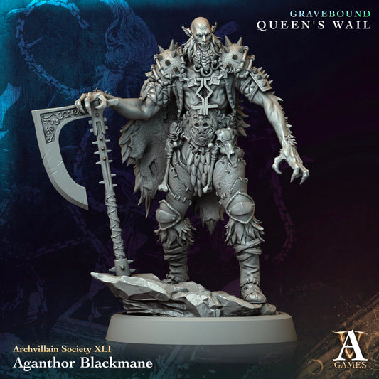 3D Printed Archvillain Games Aganthor Blackmane Archvillain Society Vol XLI 28 32mm D&D - 3D Printing Boss 
