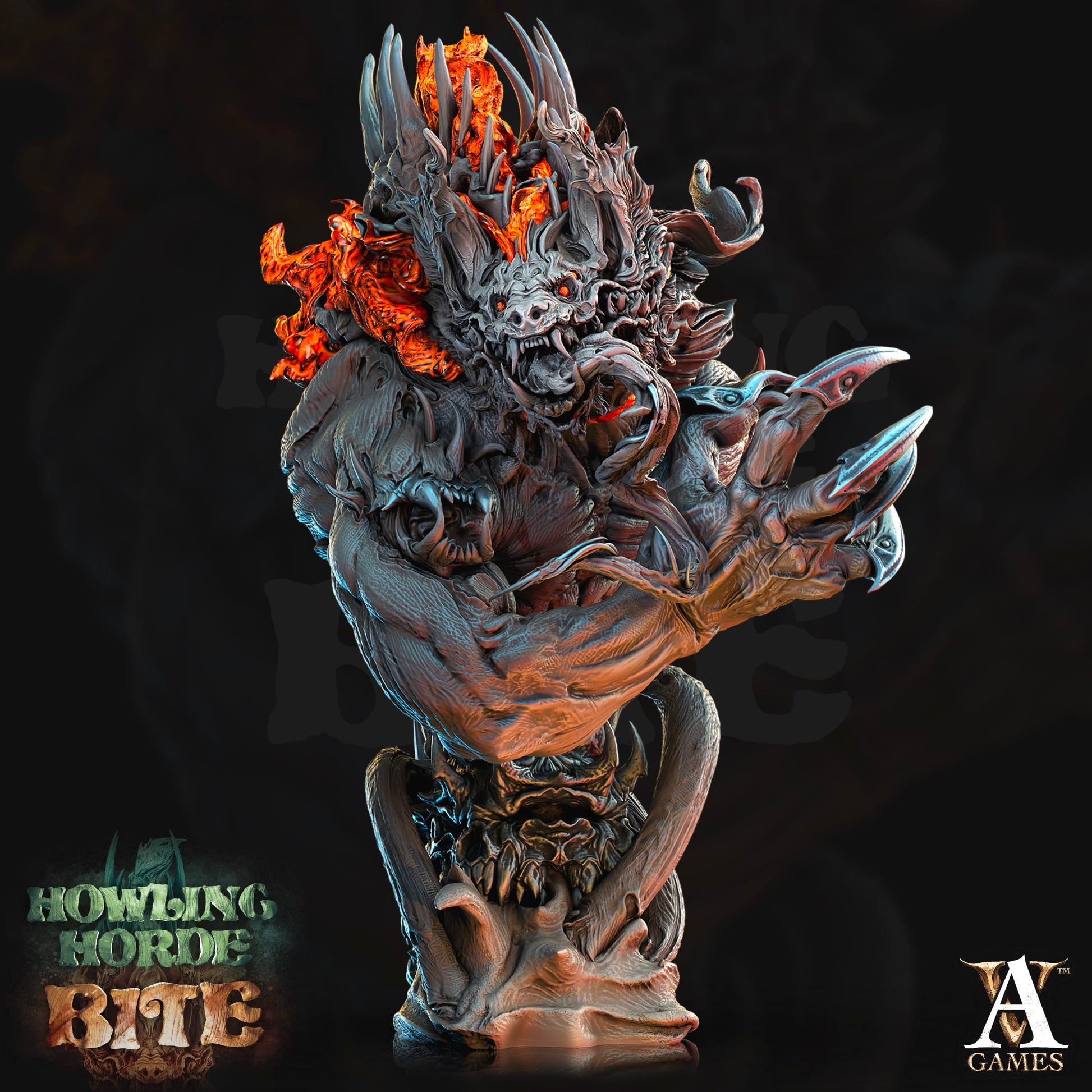 3D Printed Archvillain Games Akata Bust Howling Horde 28 32mm D&D - 3D Printing Boss 