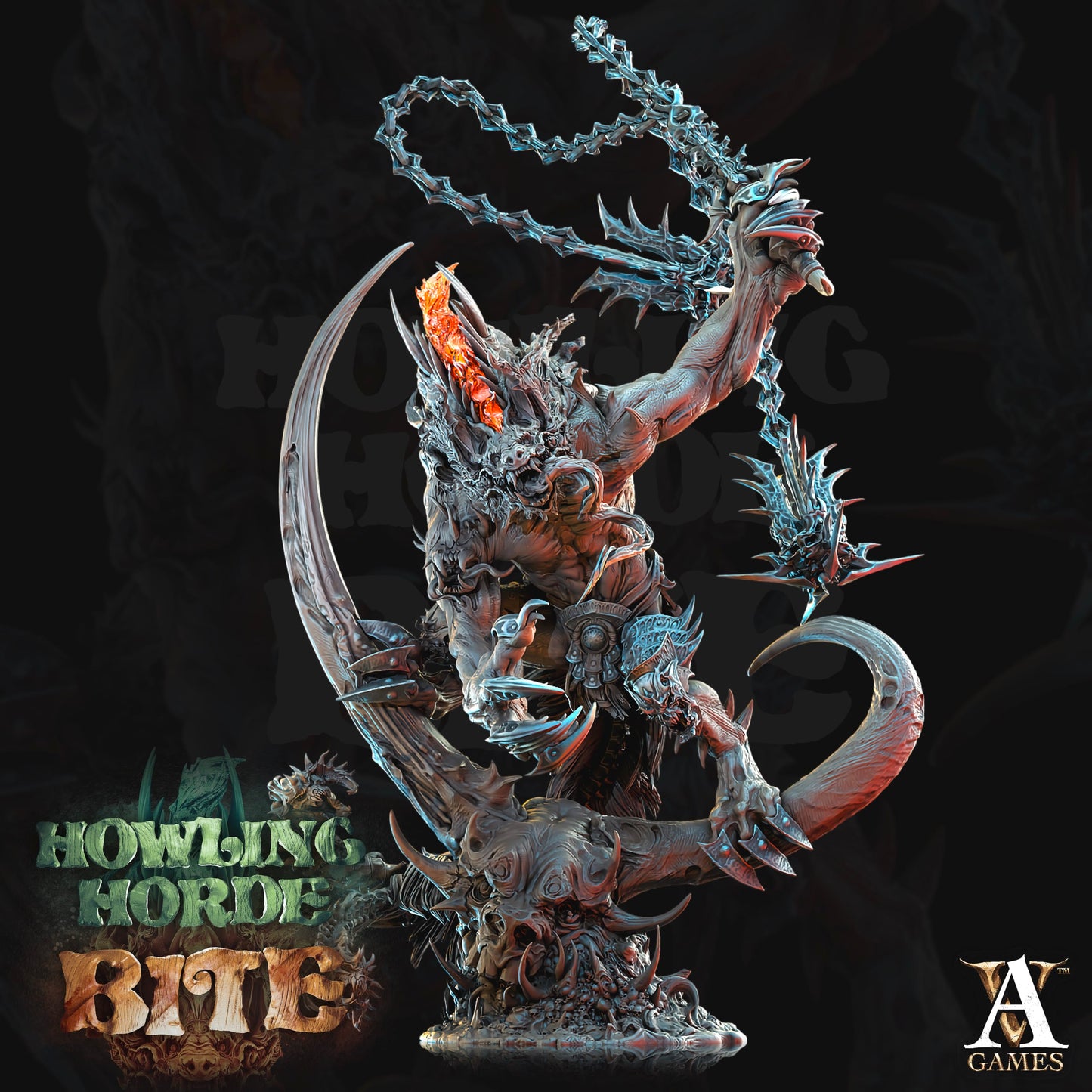 3D Printed Archvillain Games Akata Howling Horde 28 32mm D&D - 3D Printing Boss 