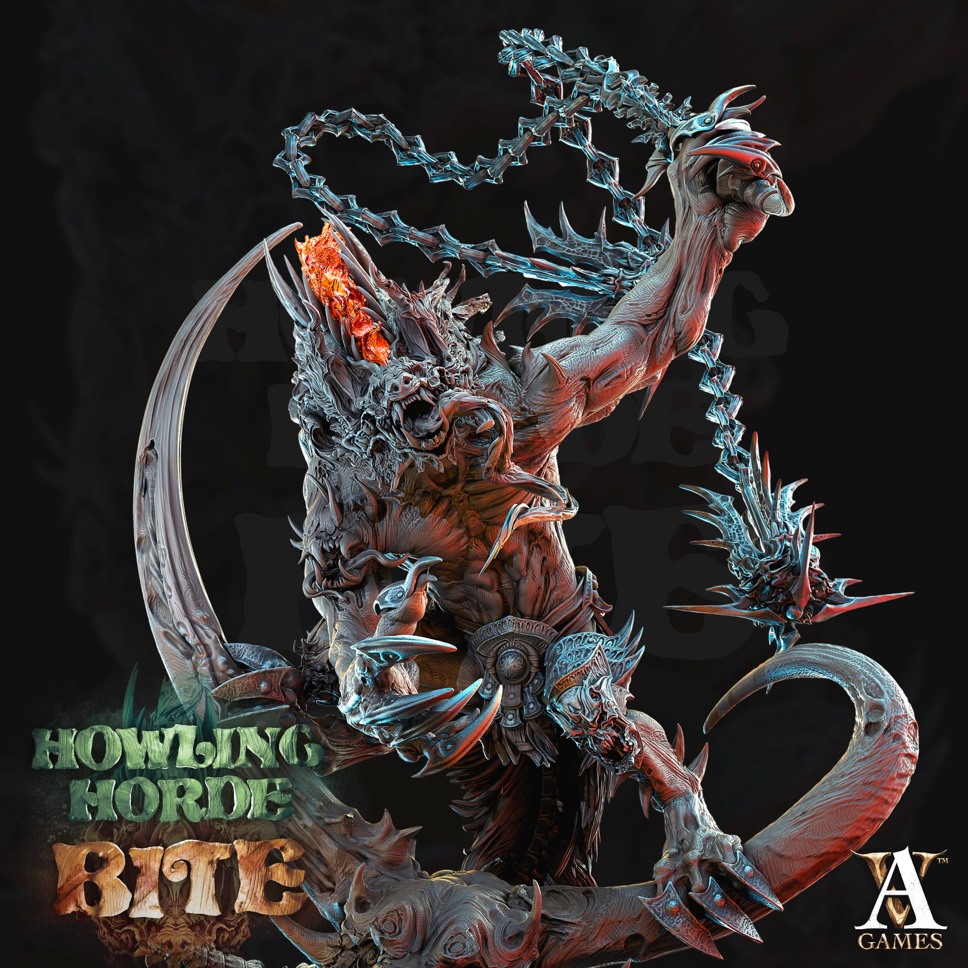 3D Printed Archvillain Games Akata Howling Horde 28 32mm D&D - 3D Printing Boss 