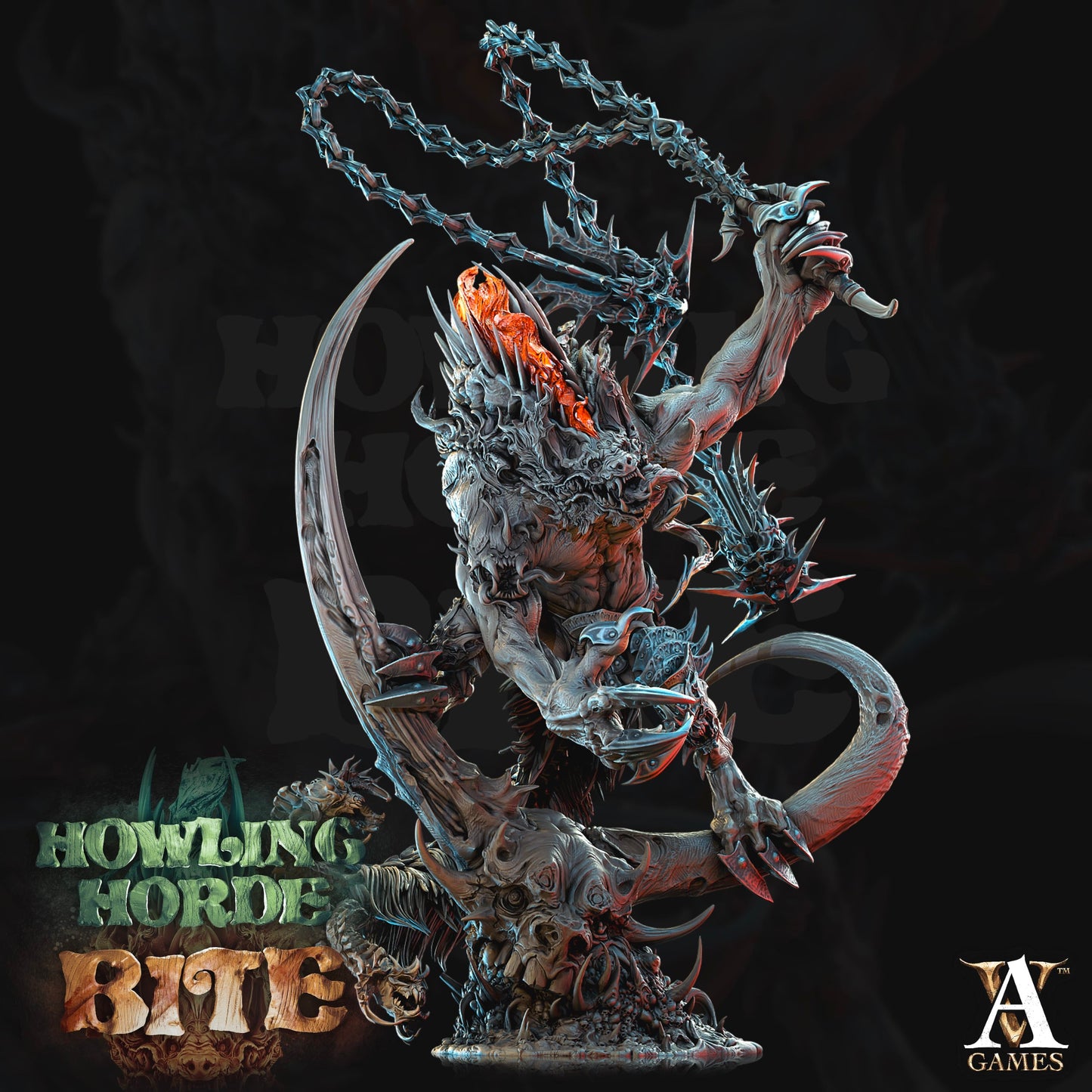 3D Printed Archvillain Games Akata Howling Horde 28 32mm D&D - 3D Printing Boss 
