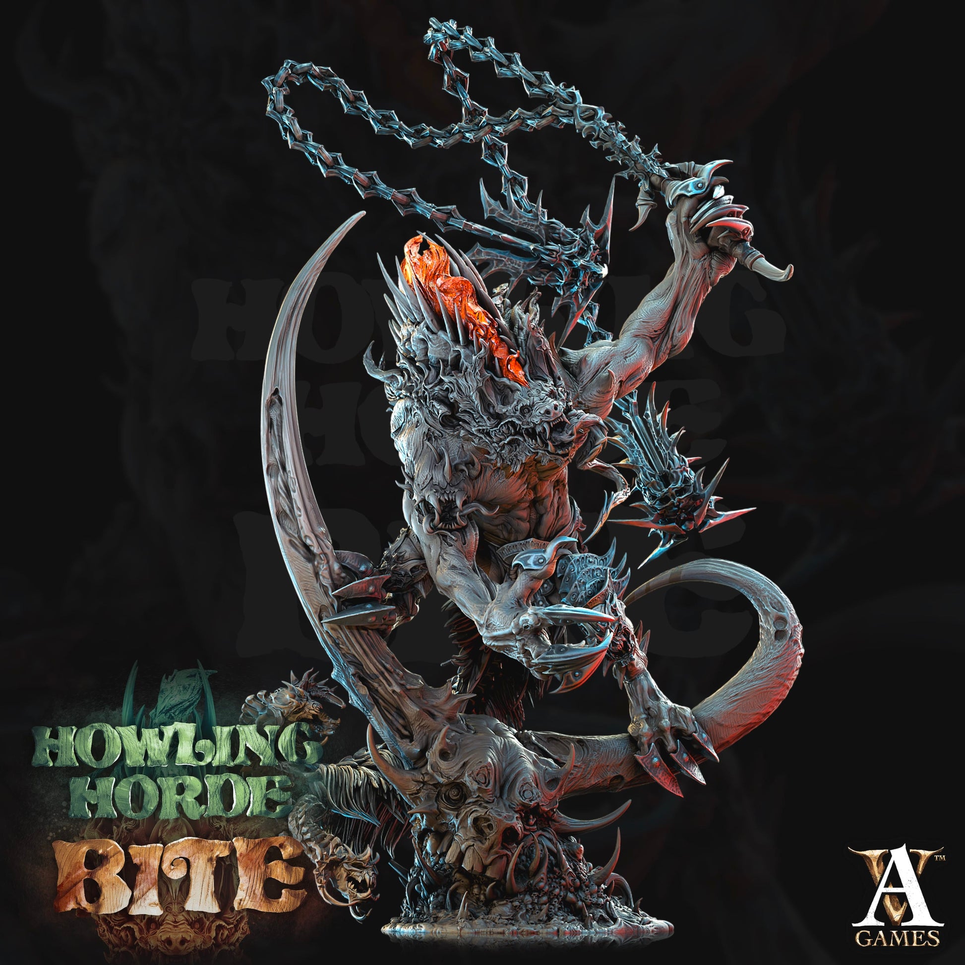 3D Printed Archvillain Games Akata Howling Horde 28 32mm D&D - 3D Printing Boss 