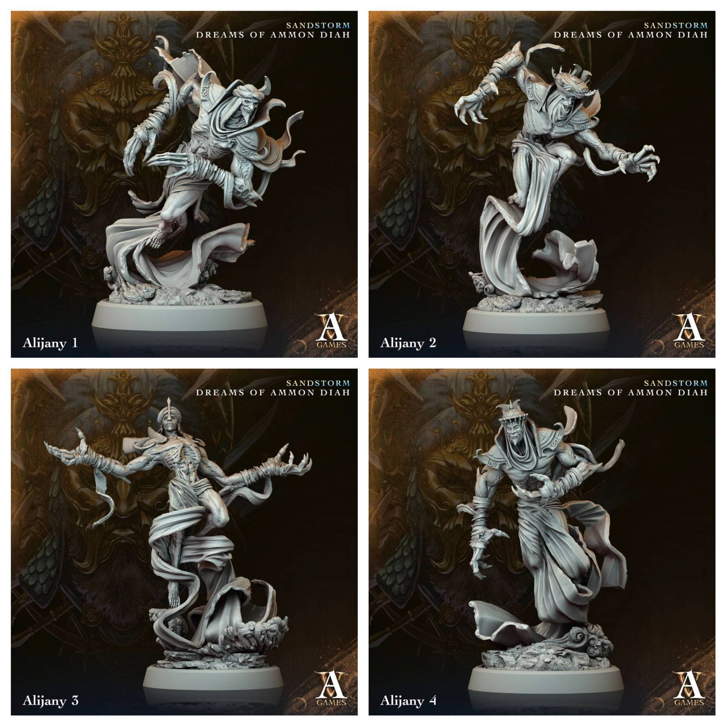 3D Printed Archvillain Games Alijany Sandstorm Dreams of Ammon Diah 28 32mm D&D - 3D Printing Boss 