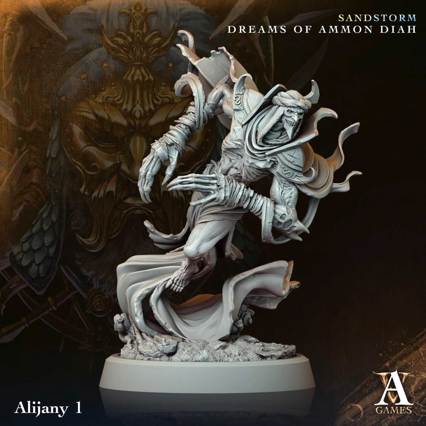 3D Printed Archvillain Games Alijany Sandstorm Dreams of Ammon Diah 28 32mm D&D - 3D Printing Boss 