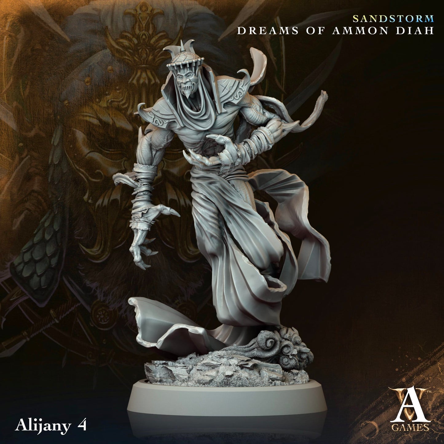 3D Printed Archvillain Games Alijany Sandstorm Dreams of Ammon Diah 28 32mm D&D - 3D Printing Boss 