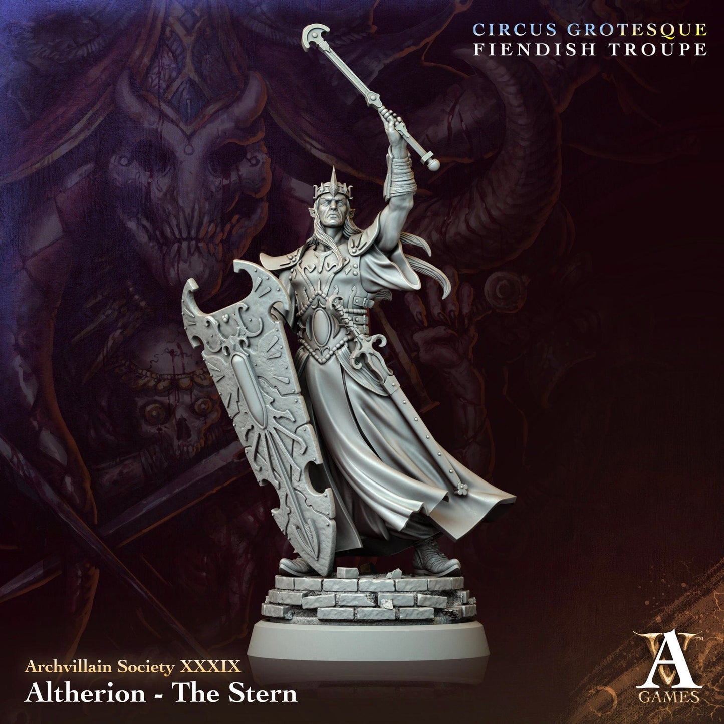 3D Printed Archvillain Games Altherion The Stern Archvillain Society Vol XXXIX 28 32mm D&D - 3D Printing Boss 