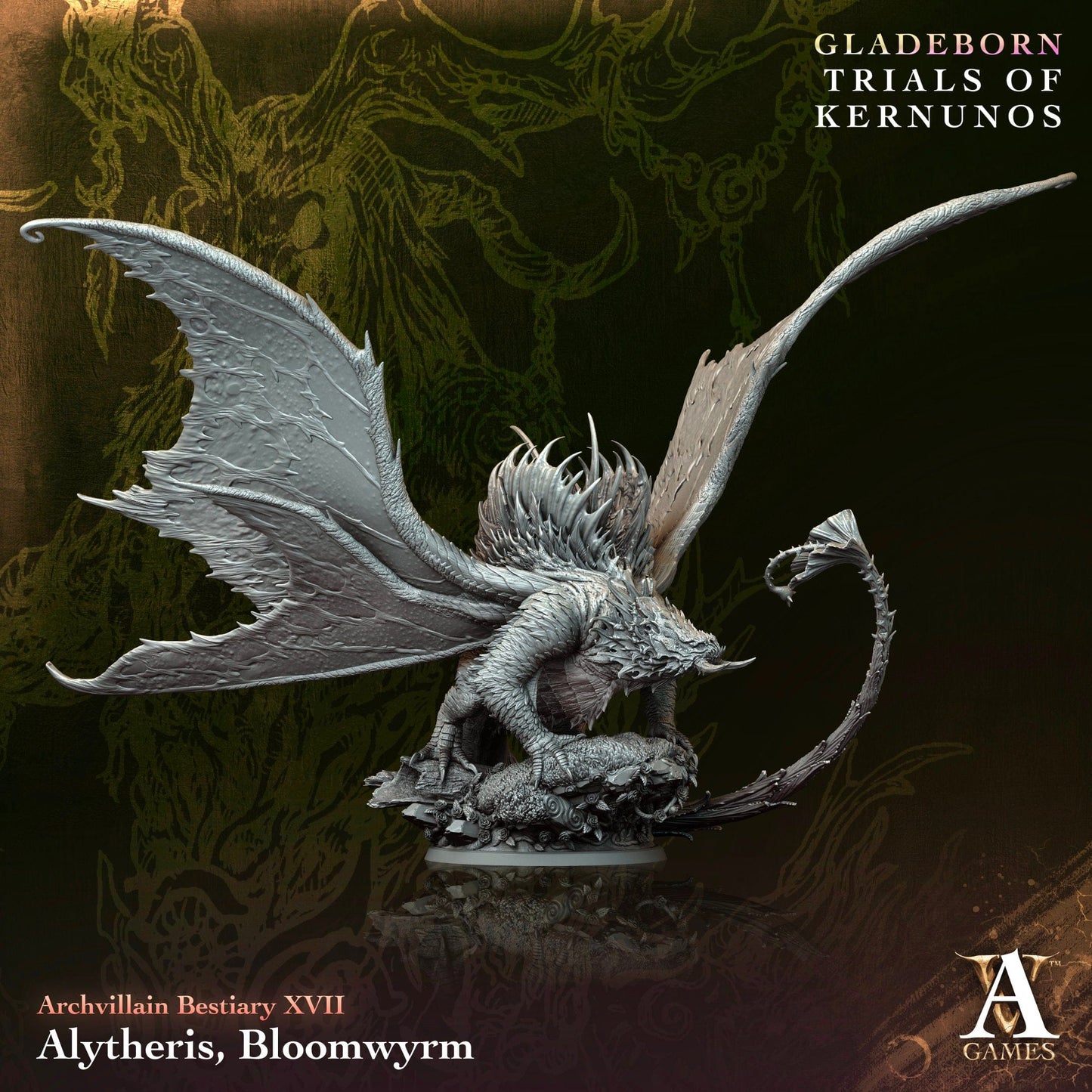 3D Printed Archvillain Games Alytheris Bloomwyrm Bestiary Vol. XVII 28 32mm D&D - 3D Printing Boss 