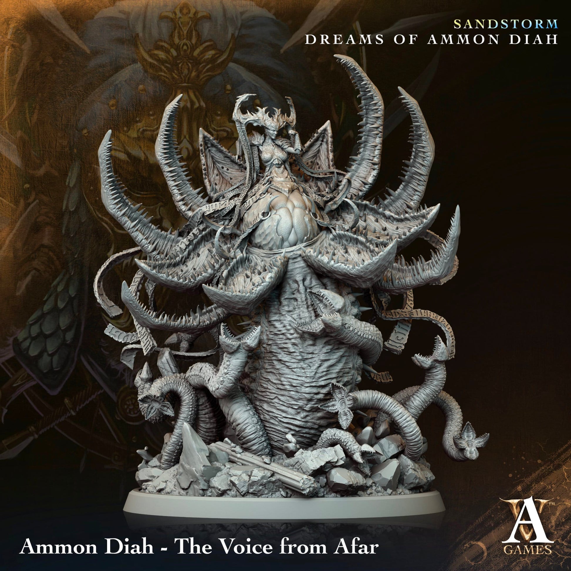 3D Printed Archvillain Games Ammon Diah The Voice from Afar Sandstorm Dreams of Ammon Diah 28 32mm D&D - 3D Printing Boss 