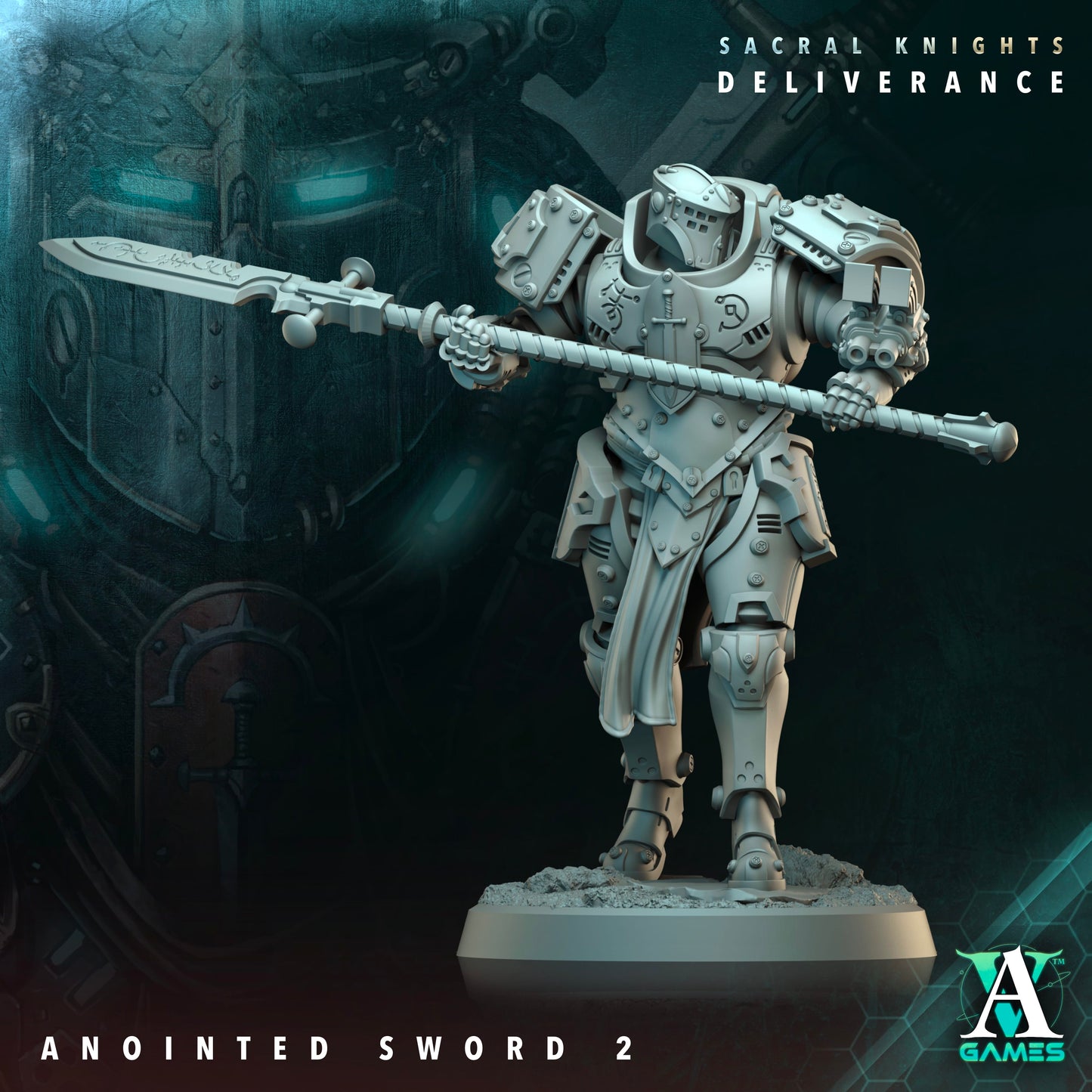 3D Printed Archvillain Games Anointed Swords Sacral Knights Deliverance 28 32mm D&D - 3D Printing Boss 