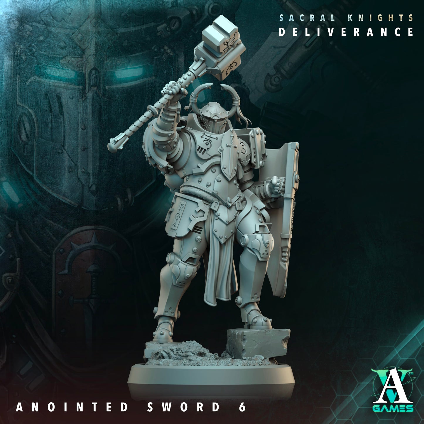 3D Printed Archvillain Games Anointed Swords Sacral Knights Deliverance 28 32mm D&D - 3D Printing Boss 