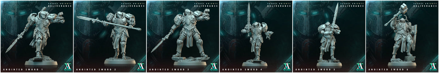3D Printed Archvillain Games Anointed Swords Sacral Knights Deliverance 28 32mm D&D - 3D Printing Boss 