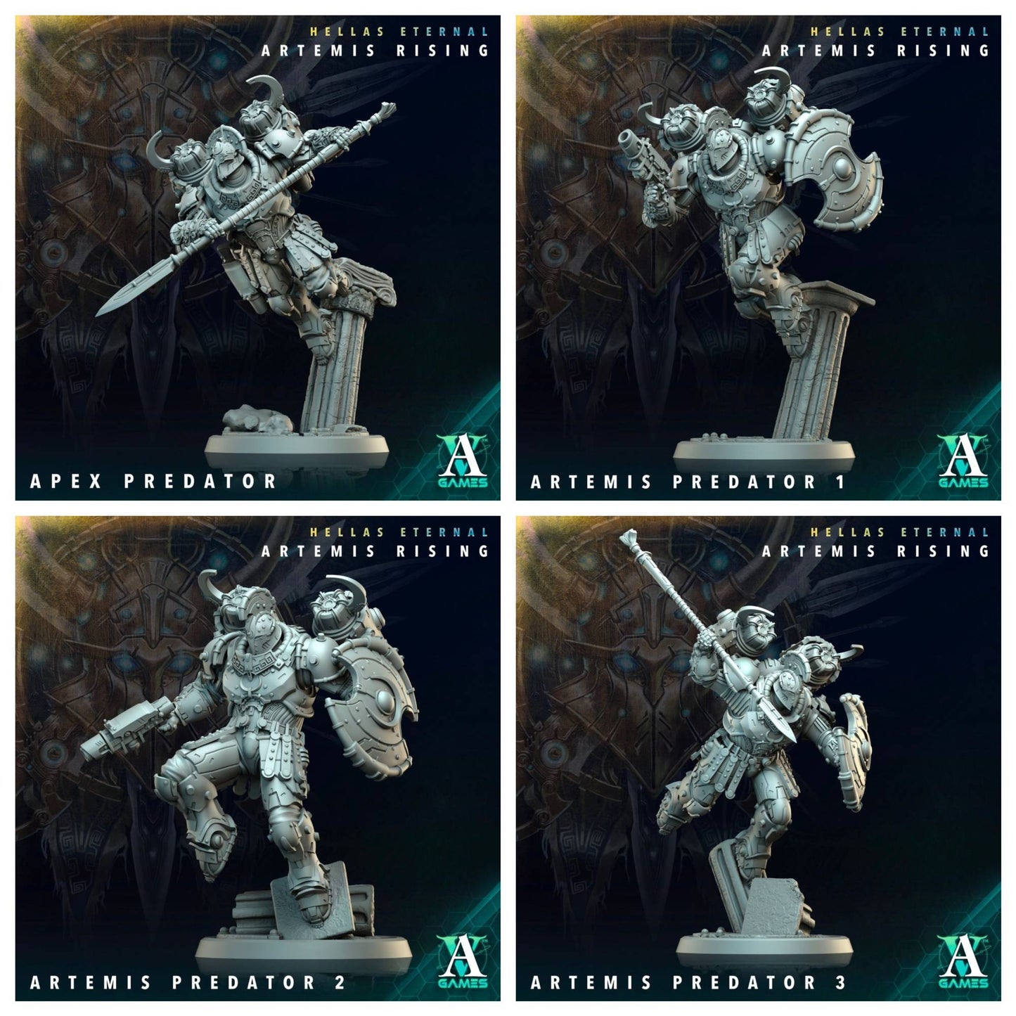 3D Printed Archvillain Games Apex Predator Artemis Predators Hellas Eternal Artemis Rising 28 32mm D&D - 3D Printing Boss 